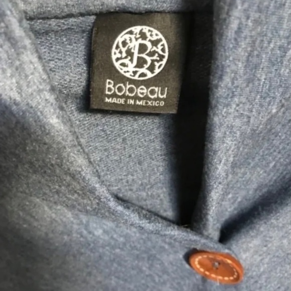 Bobeau Blue Wrap/Cape With One Button Closure Oversized Soft Cozy Long Sleeves - Picture 5 of 10